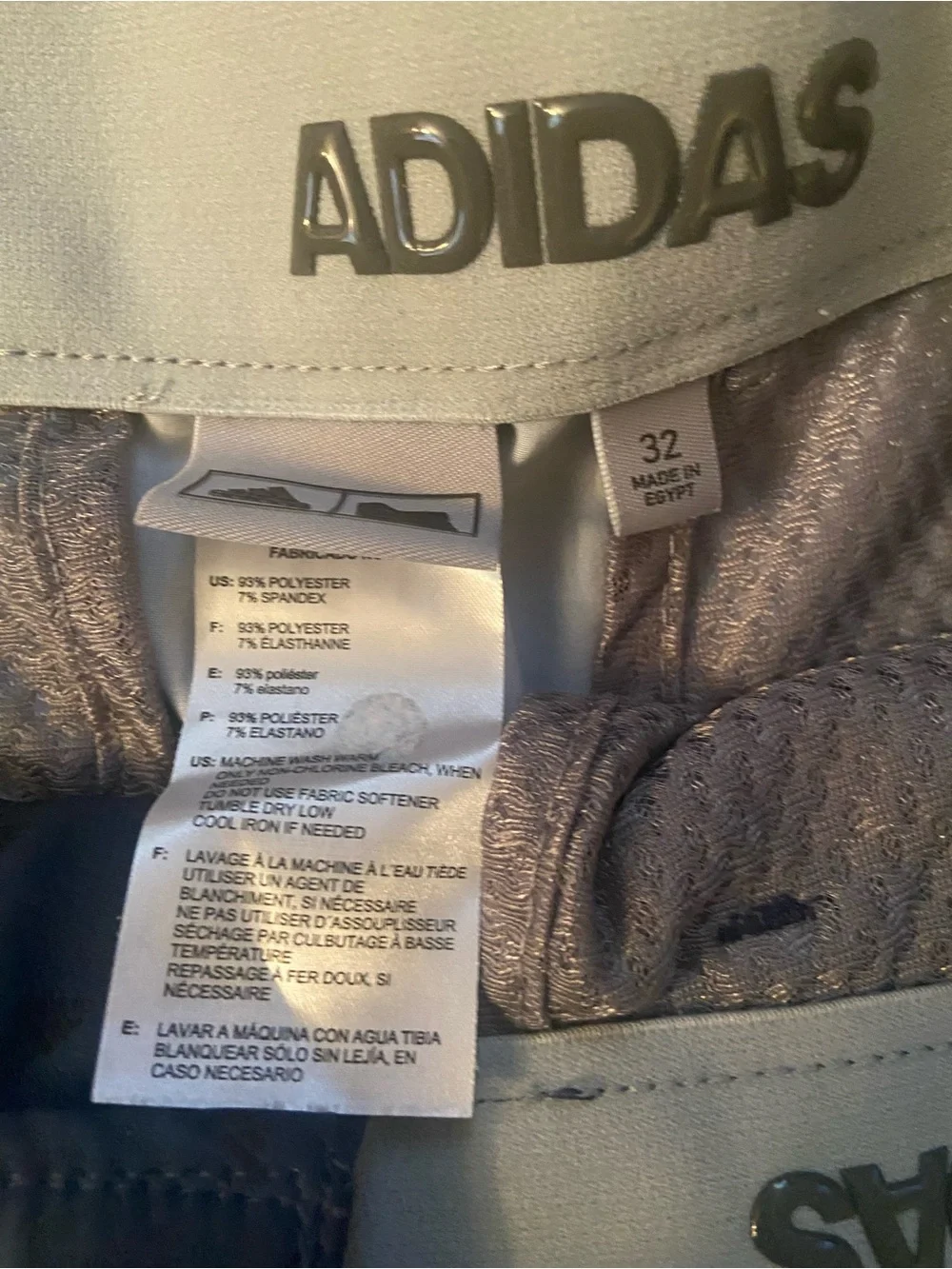 adidas Men's Dark Blue Patterned Athletic Shorts (Golf)